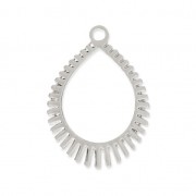  Pendenti traforati gocce laser cut 22x16 mm - rodiato  x2|raw }}