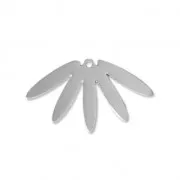 Pendenti ninfee laser cut 25x14 mm - rodiato  x2