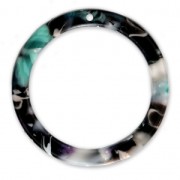 Pendente in acetato di cellulosa 34 mm Guscio di tartaruga Verde/Nero x1|raw }}