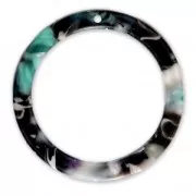 Pendente in acetato di cellulosa 34 mm Guscio di tartaruga Verde/Nero x1