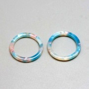 Pendente in acetato di cellulosa 34.5 mm Guscio di tartaruga Rosa/Blu x1