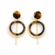 Pendente in acetato di cellulosa 14.5 mm Guscio di tartaruga Marrone/Nero x1