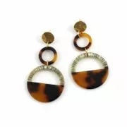 Pendente in acetato di cellulosa 14.5 mm Guscio di tartaruga Marrone/Nero x1