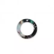 Pendente in acetato di cellulosa 14.5 mm Guscio di tartaruga Verde/Nero x1