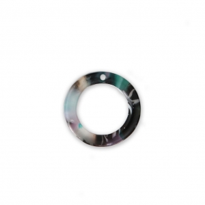 Pendente in acetato di cellulosa 14.5 mm Guscio di tartaruga Verde/Nero x1