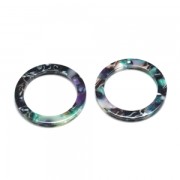 Pendente in acetato di cellulosa 14.5 mm Guscio di tartaruga Verde/Nero x1