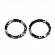 Pendente in acetato di cellulosa 14.5 mm Guscio di tartaruga Rosa/Nero x1