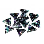 Pendente triangolo in acetato di cellulosa 16 mm Guscio di tartaruga Verde/Nerox1