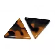 Pendente triangolo in acetato di cellulosa 16 mm Guscio di tartaruga Marron/Nerox1