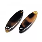 Distanziatore navetta2 fori in acetato 21x7 mm Guscio di tartaruga Marrone/Nero x1