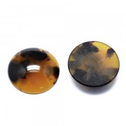 Cabochon rotondo in acetato di cellulosa 18 mm Guscio di tartaruga Marrone/Nero x1