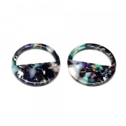 Pendente rotondo in acetato di cellulosa 28 mm Guscio di tartaruga Verde/Nerox1