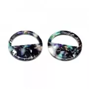 Pendente rotondo in acetato di cellulosa 28 mm Guscio di tartaruga Verde/Nerox1