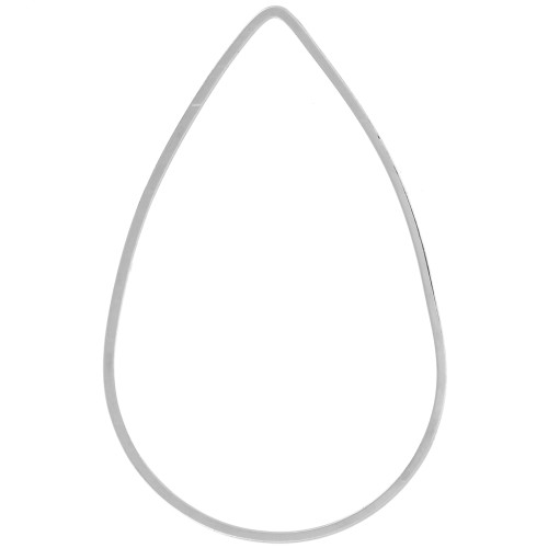 Anello di montaggio e tessitura goccia e 38x25mm - Argentato x1