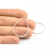 Anello di montaggio e tessitura goccia e 38x25mm - Argentato x1