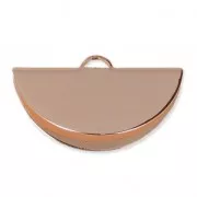 Terminale pinza mezzaluna 28x15 mm oro rosa HQ x1