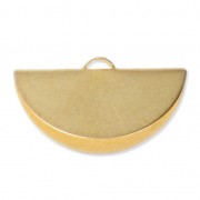 Terminale pinza mezzaluna 28x15 mm Dorato con oro fino satinato x1|raw }}