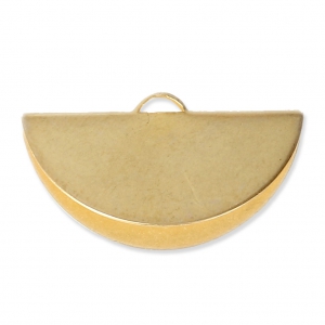 Terminale pinza mezzaluna 28x15 mm Dorato con oro fino satinato x1