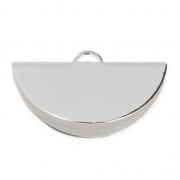 Terminale pinza mezzaluna 28x15 mm argentato x1|raw }}