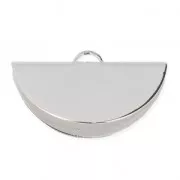 Terminale pinza mezzaluna 28x15 mm argentato x1