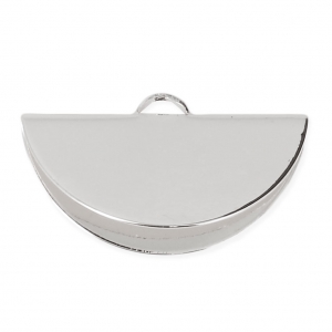 Terminale pinza mezzaluna 28x15 mm argentato x1