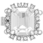 Chiusura 2 file mm. 17 Cabochon PureCrystal Crystal Placcato rodio|raw }}