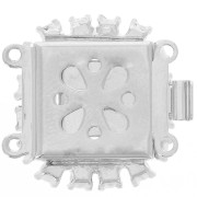 Chiusura 2 file mm. 17 Cabochon PureCrystal Crystal Placcato rodio