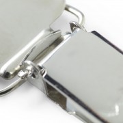 Set di 2 clip amovibili portaciucciotto/bretella 30 mm argentato x2