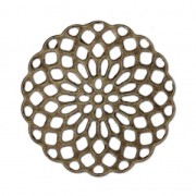 Pendenti rosone 25 mm per creazione di bigiotteria Bronzo x4|raw }}