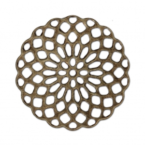 Pendenti rosone 25 mm per creazione di bigiotteria Bronzo x4