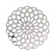 Pendenti rosone 25 mm per creazioni di bijoux argentato x4