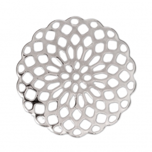 Pendenti rosone 25 mm per creazioni di bijoux argentato x4