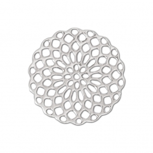 Pendenti rosone 20 mm per creazioni di bijoux Argentato x4