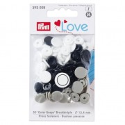 30 bottoni a pressione in plastica  Color Snaps 12.4 mm - Blu/Grigio/Bianco x1|raw }}