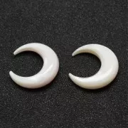 Pendente di madreperla senza foro 18x20 mm mezza luna o corno Naturale