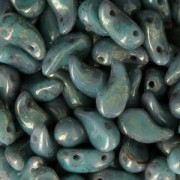 Perline di vetro 2 fori Zoliduo® Right  5x8mm Jade Teracota Red x20