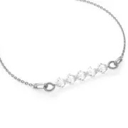 Girocollo maglia ovale da personalizzare con delle perline 44 cm in Argento 925