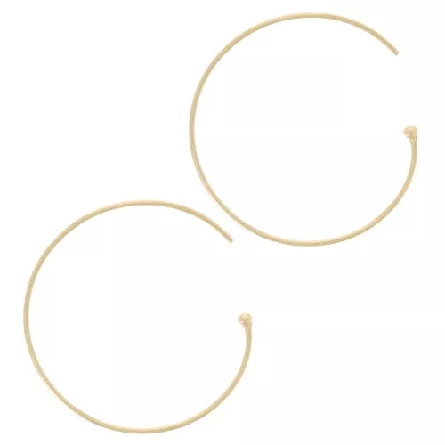 Orecchini a cerchio in oro (oro laminato) con pallina 25 mm x2