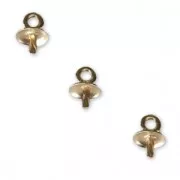 Gancetto per perlina mezza-forata 4/6 mm- Gold filled x1