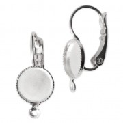 Monachelle con anellino per cabochon retro piatto 8 mm rodiato x2|raw }}