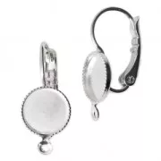 Monachelle con anellino per cabochon retro piatto 8 mm rodiato x2