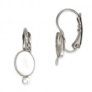 Monachelle con anellino per cabochon retro piatto 8x6  mm rodiato x2|raw }}