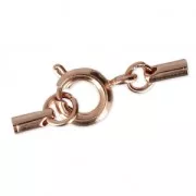 Chiusura a molla 6 mm con terminali per cordoncino 1 a 1.3 mm oro rosa