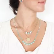 Perline di vetro Star Bead Perles & Co 11x11 mm Green Turquoise x30