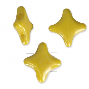 Perline di vetro Star Bead Perles & Co 11x11 mm Giallo opaco Ceramic Look x30