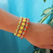 Perline di vetro Star Bead Perles & Co 11x11 mm Giallo opaco Ceramic Look x30