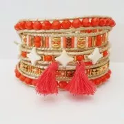 Perline di vetro Star Bead Perles & Co 11x11 mm Giallo opaco Ceramic Look x30