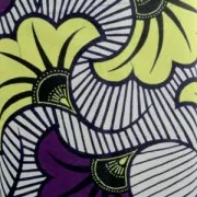 Tessuto Wax - Fiori nuziali  - Viola / Giallo x20cm