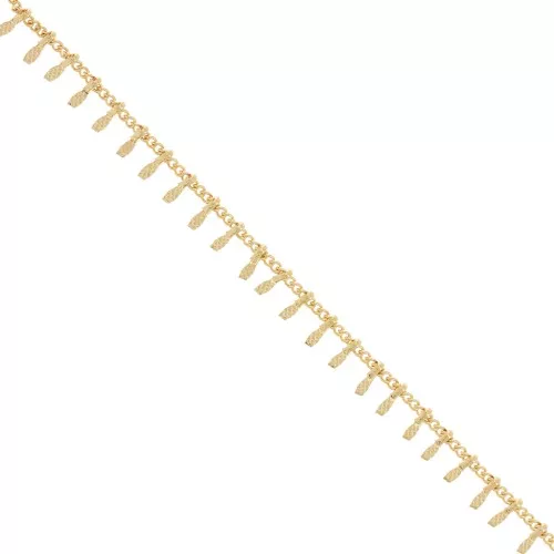 Catena fantasia maglia gourmette e barra 7.5mm Dorato x50cm
