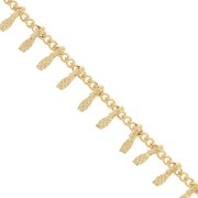 Catena fantasia maglia gourmette e barra 7.5mm Dorato x50cm